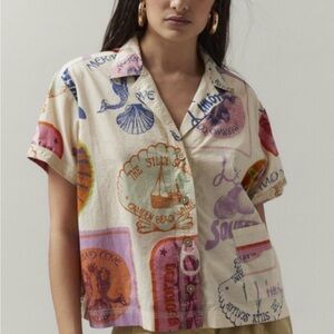 Bloggers favorite BDG Multicolor vacation patterned  Button-Down Shirt